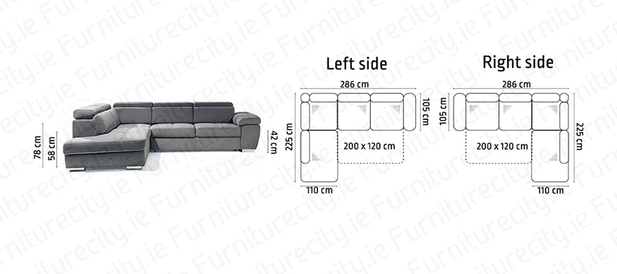 Sofa bed ROSY OPEN by Furniturecity.ie