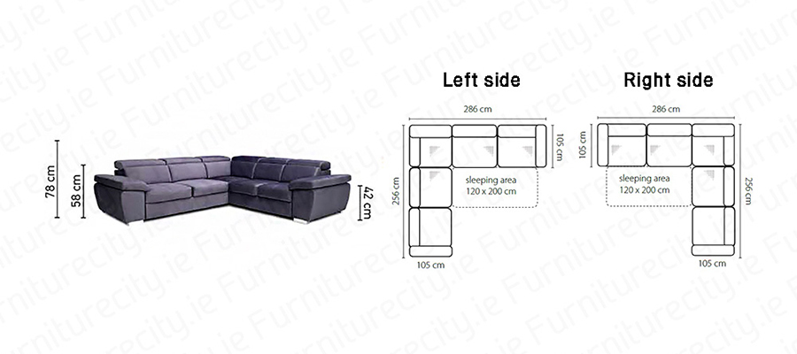 Sofa bed ROSY XL by Furniturecity.ie