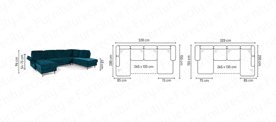 Sofa bed SOLE XL by Furniturecity.ie