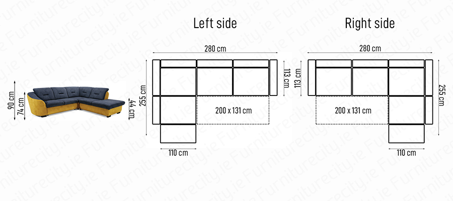 Sofa bed VESTO OPEN by Furniturecity.ie