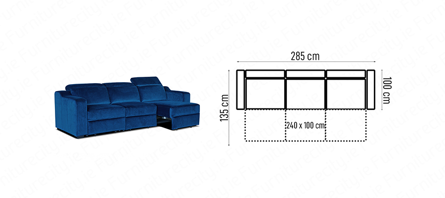 Sofa MILANO 3 ELECTRIC by Furniturecity.ie