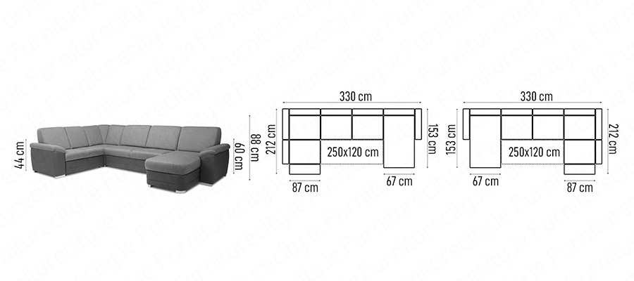 Sofa bed BORELLO U-SHAPE by Furniturecity.ie