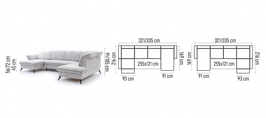 Sofa bed MAXIMO U-SHAPE by Furniturecity.ie